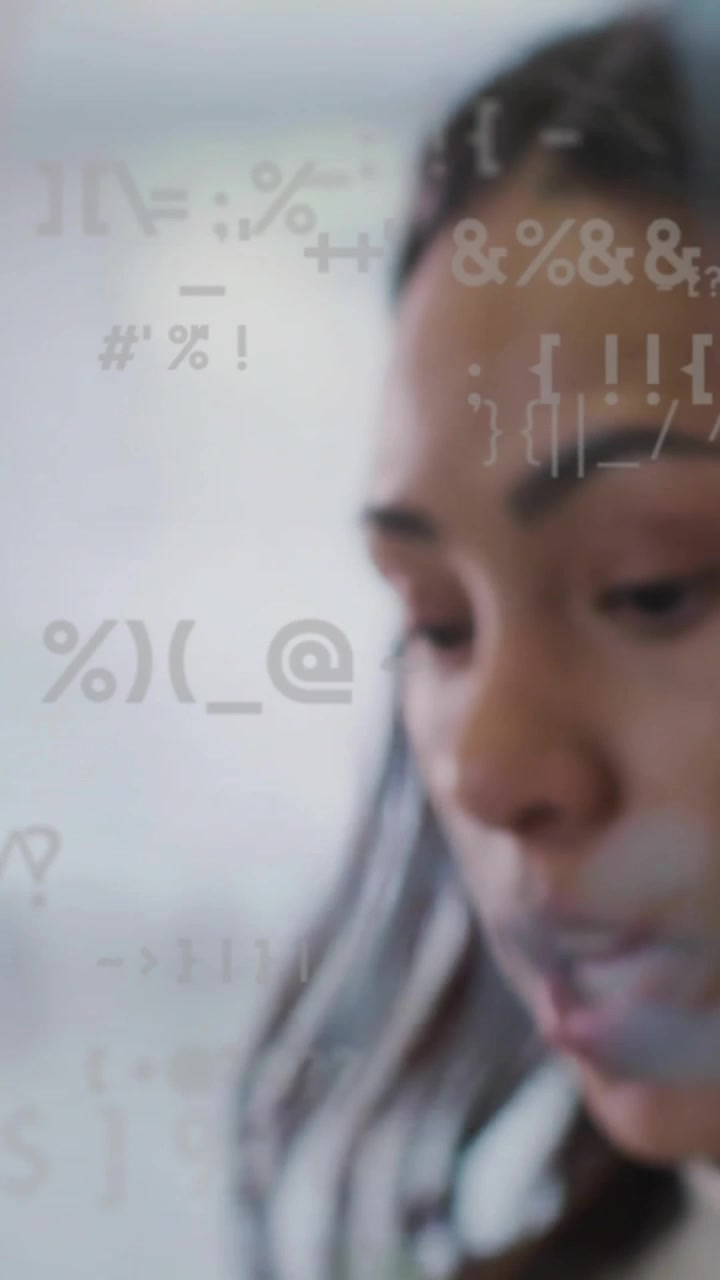 Animation of data processing over diverse business people discussing work