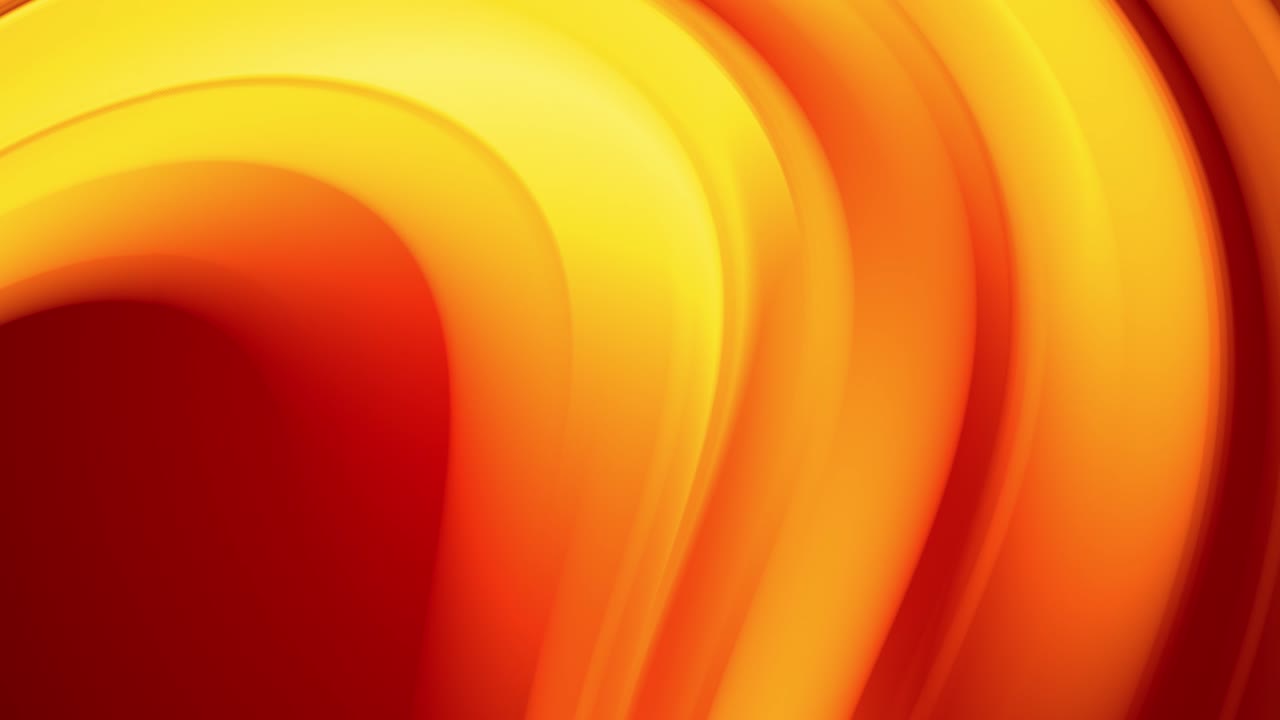 un gradiente rojo amarillo de un color de fuego brillante cambia lenta y cíclicamente. animación abstracta en bucle sin costuras 4k suave. renderizado en 3d de líneas curvas. 6