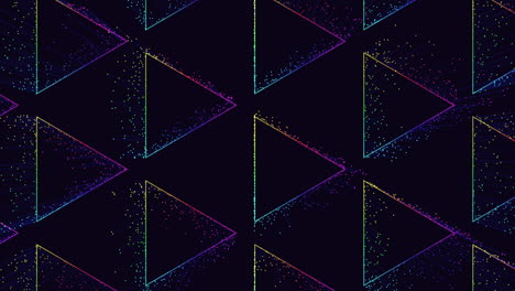 Futuristic-triangles-pattern-with-motion-small-neon-glitters