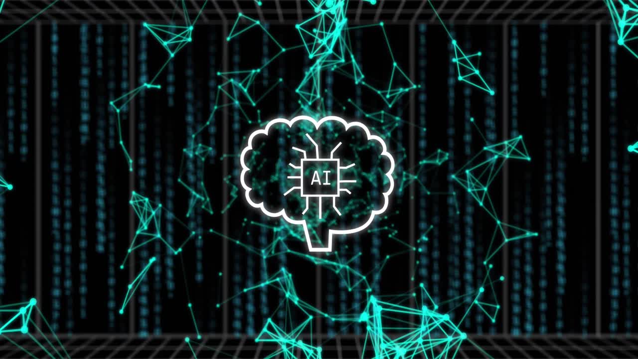 Animation of artificial intelligence text and data processing