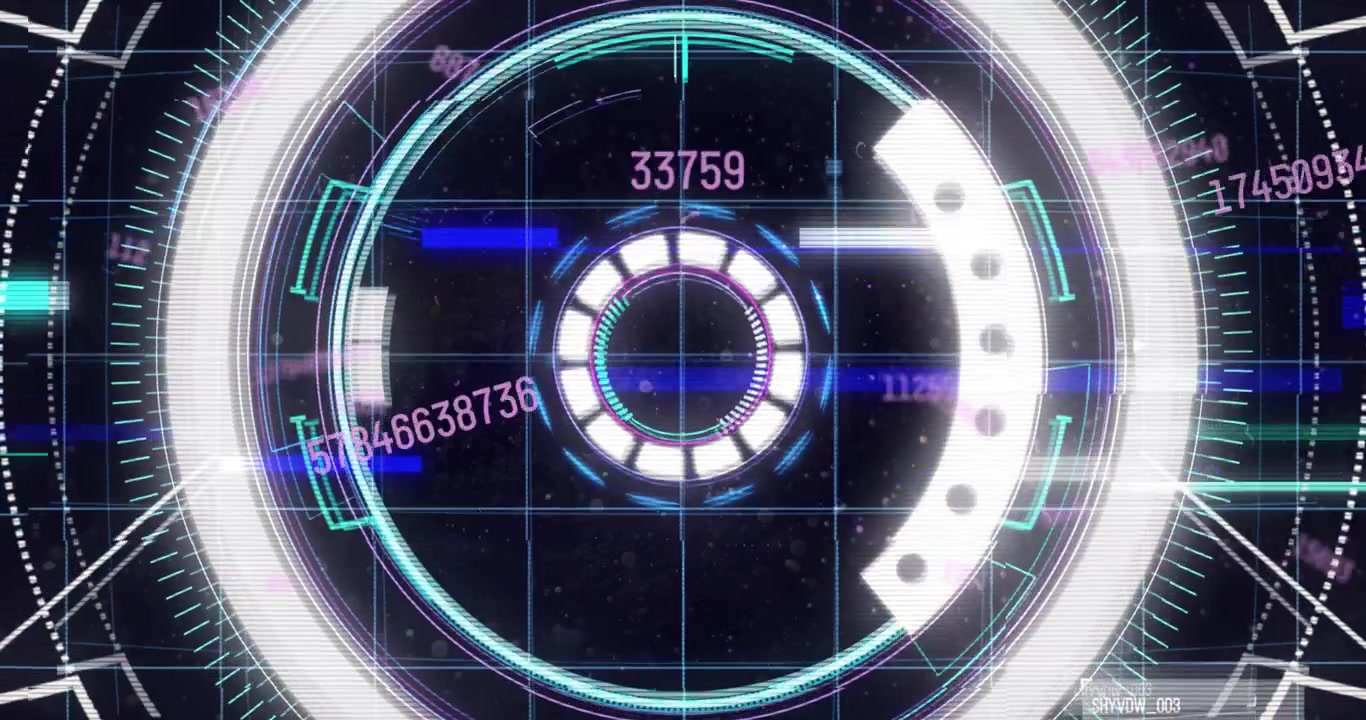 Crosshair locking, central HUD rotating and pulsing while rings advancing to scan diagnostics