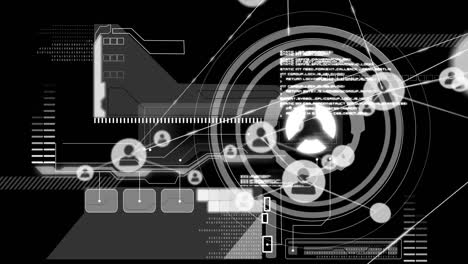 Animation-Des-Netzwerks-Von-Verbindungen-über-Die-Datenverarbeitung