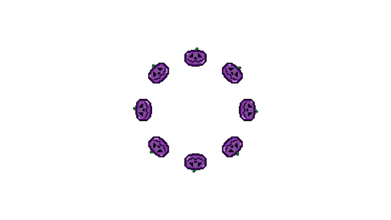 Pixel Art Jack o lantern Spinning Circle Animated Overlay Transparent 30fps (8)