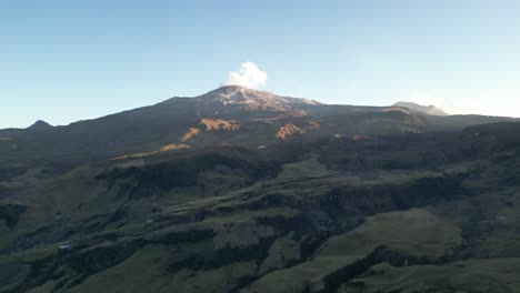 active volcano nevado del ruiz in the tolima department in the andes mountains in colombia expelling ash