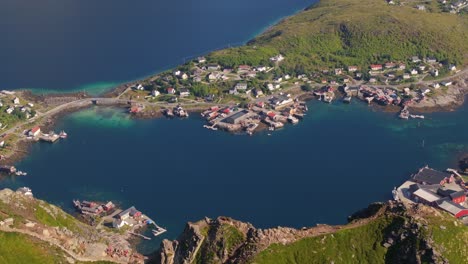 small village of reine, norway far below reinebringen mountain