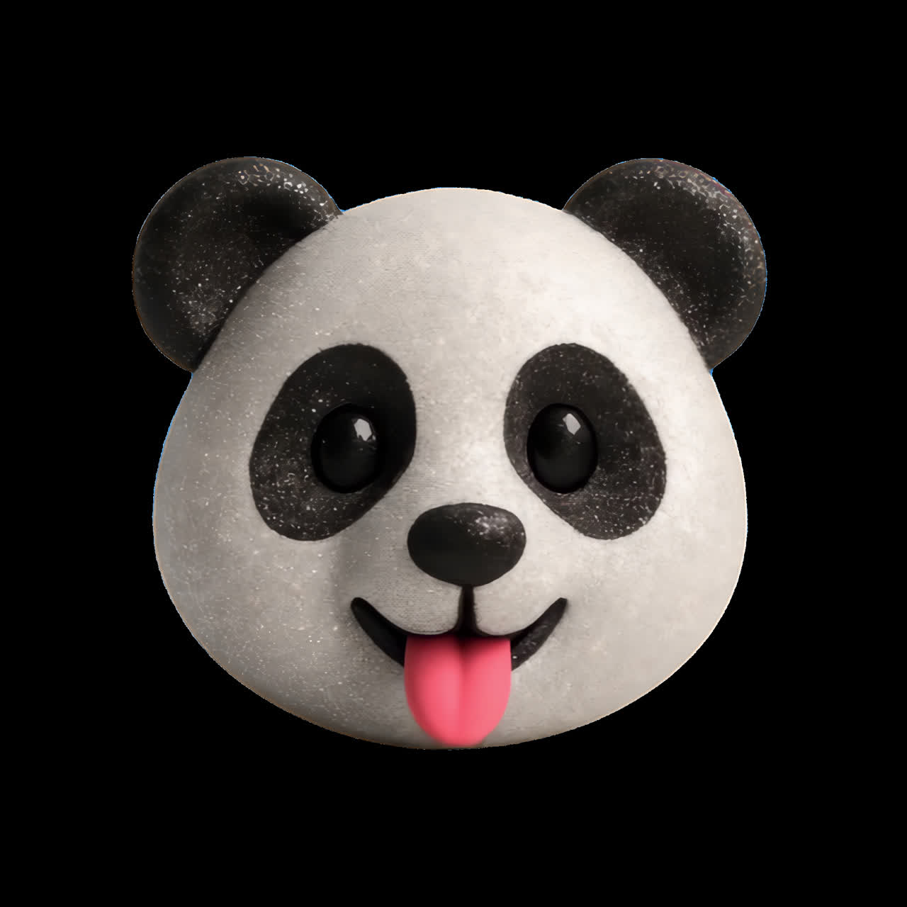 Animazione di una faccina emoji di panda carina, risorsa isolata, video 4K trasparente, canale alfa, ProRes 4444.