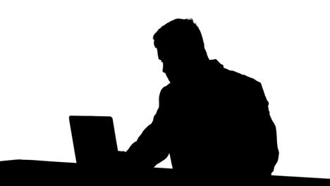 hombre usando una computadora portátil