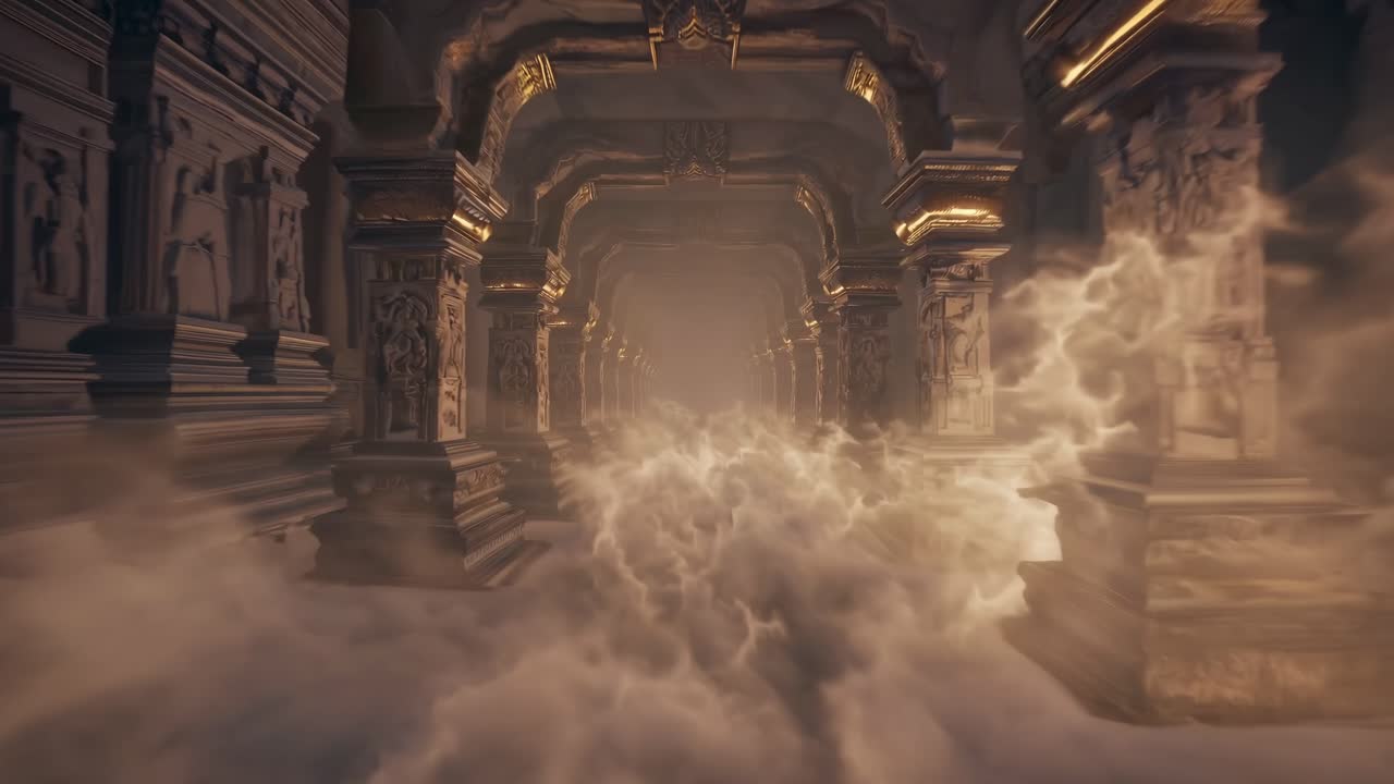 Corridoio misterioso di un antico tempio