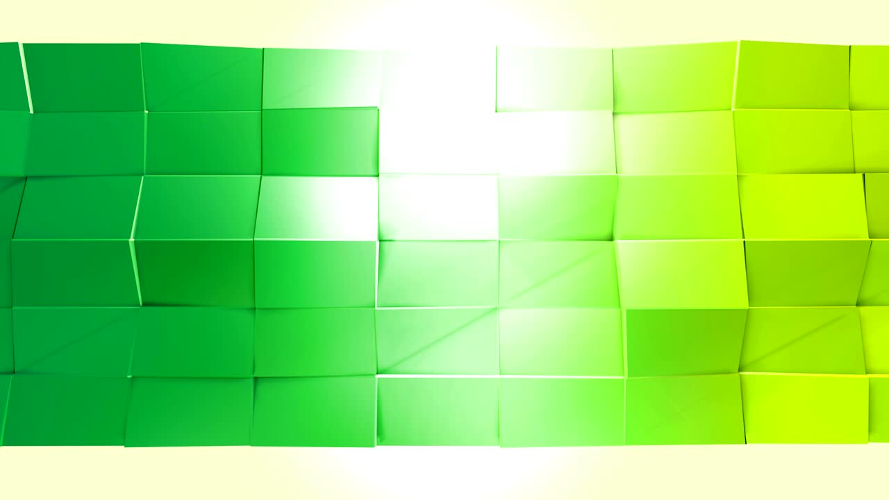 fondo en bucle de estilo low poly abstracto. animación 3d sin costuras en 4k. colores de gradiente modernos. superficie verde amarilla low poly v1