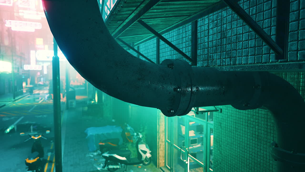 calle de la ciudad cyberpunk