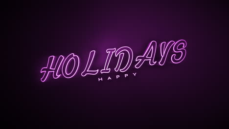 monochrome happy holidays on dark purple gradient