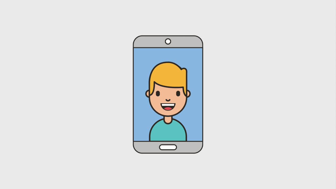 smartphone man video player net work