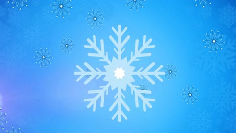 Animation-of-snowflake-over-snow-falling