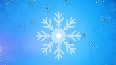 animación de un copo de nieve sobre la nieve que cae