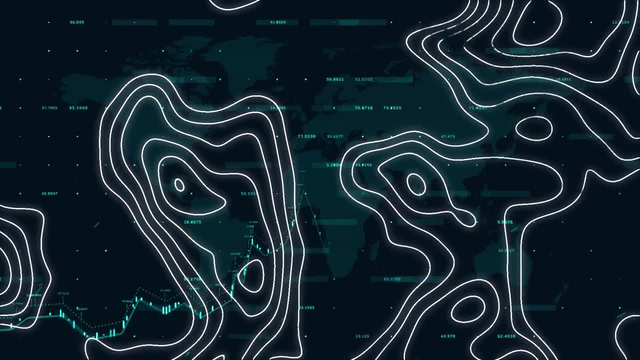 파란색 배경 위의 연결 네트워크의 애니메이션