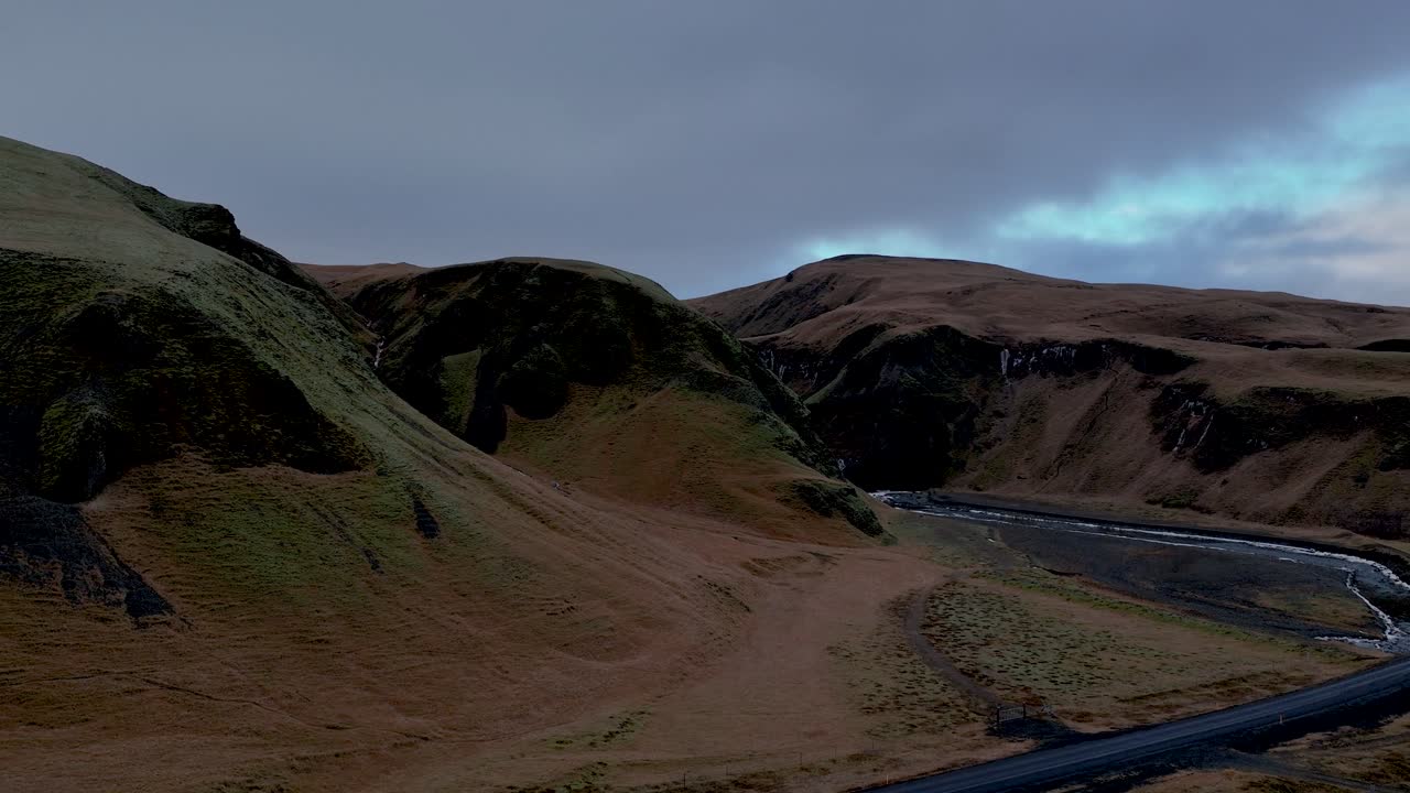 Reveal Shot Of Stj&oacute;rnarfoss Waterfall In Iceland - Aerial Drone