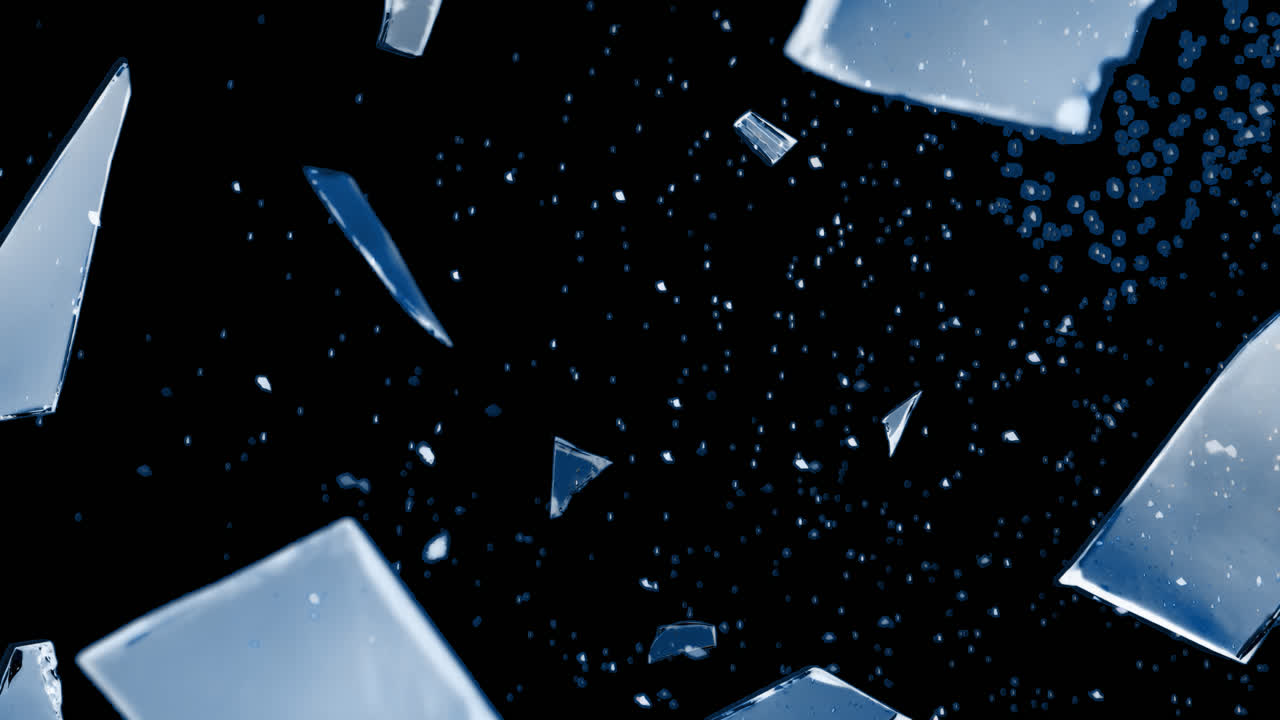 Shattered glass animated overlay, transparent 4K video, alpha channel, ProRes 4444