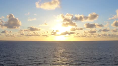 sunsetting over the caribbean ocean