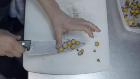 Chef preparing root vegetables