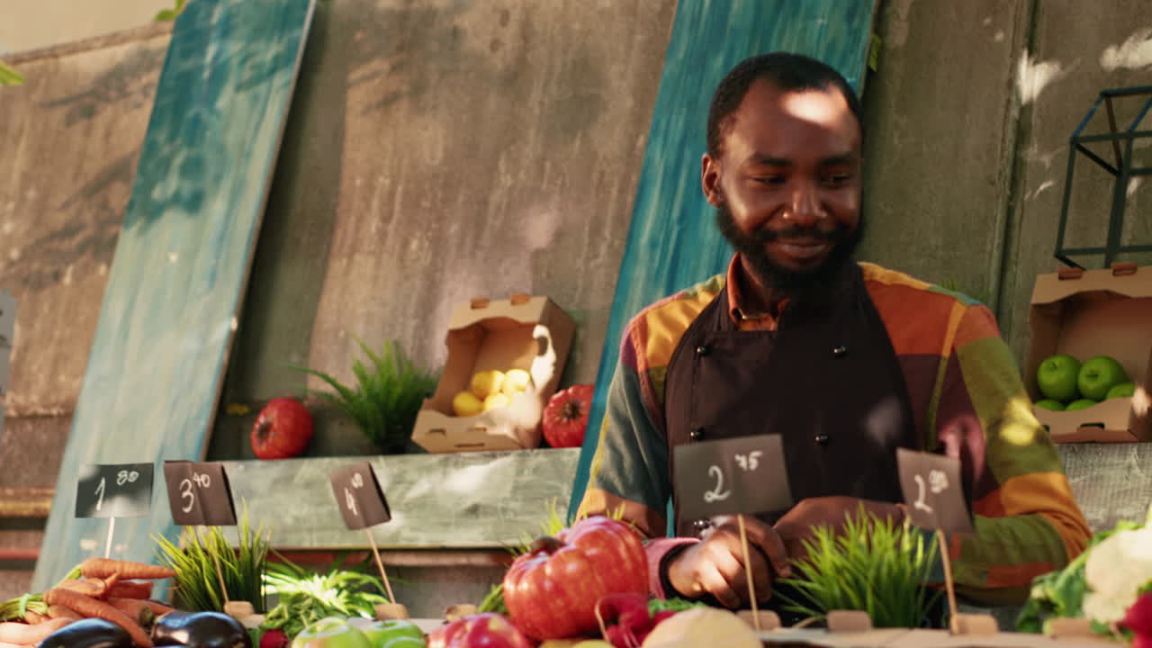 Produce at a market stall