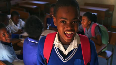 portrait of a young schoolboy smiling 4k