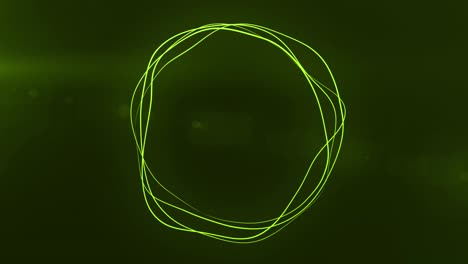 ultra hd 4k abstracto 3d render círculo de neón. círculos de neón verde abstracto futurista fondo de movimiento de alta tecnología. video animación 3d. 3840x2160
