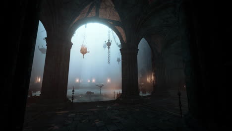 dark gothic hall - 3d render