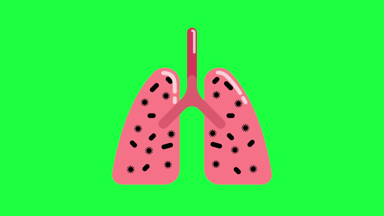 green screen, corona virus ,  lungs infection