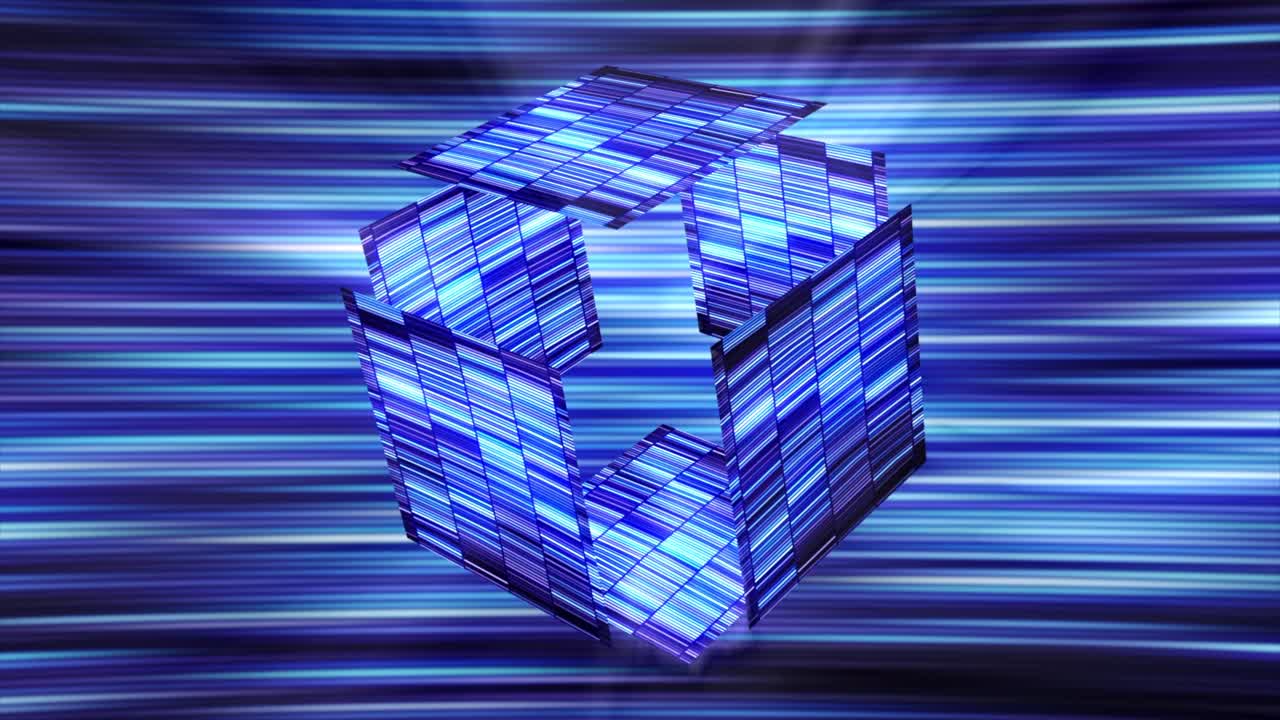 diseño de cubo azul abstracto