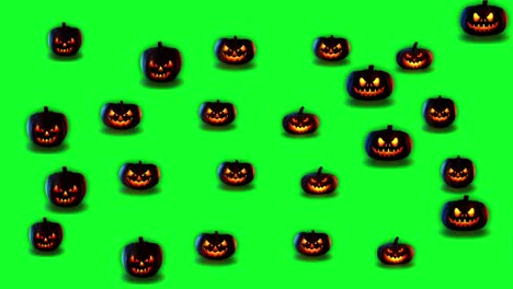 pantalla verde con muchas calabazas para superposición de video, halloween