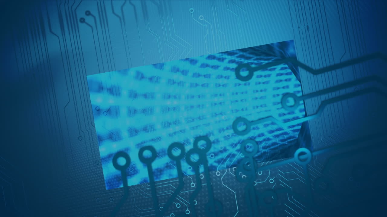 animación de pantallas digitales sobre fondo azul