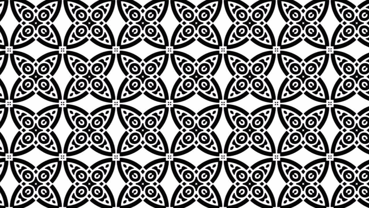 Black and white seamless abstract floral texture pattern slide animation