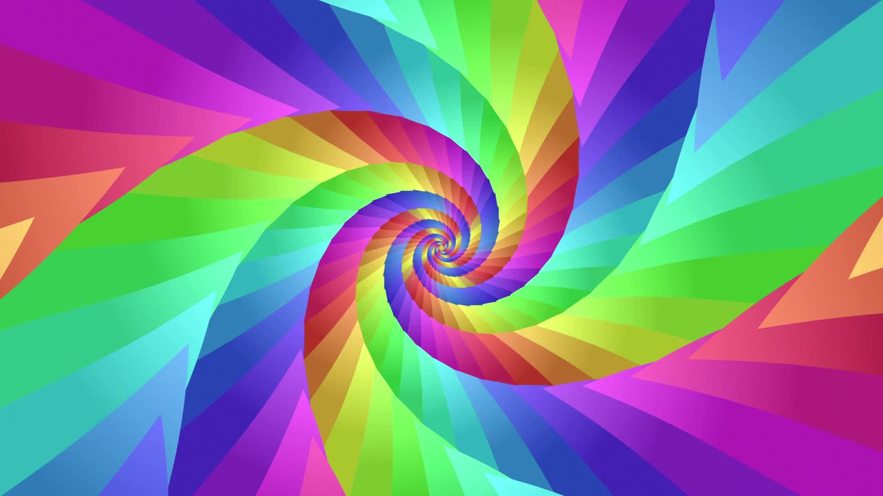 colorido arco iris de fondo en espiral túnel. hipnótico animación psicodélica.
