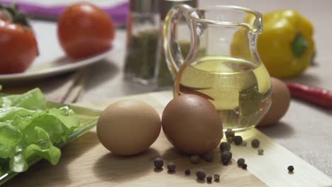 ingredients for a salad with eggs