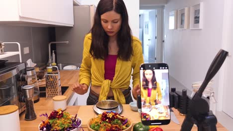 healthy cooking tutorial with delicious salad