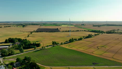 wind turbines in rural farmland