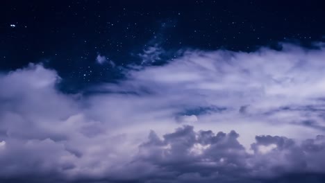 stunning night sky with stars and clouds