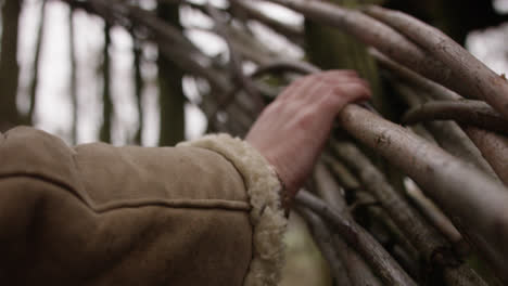 hands touching natural stairway going up to treehouse