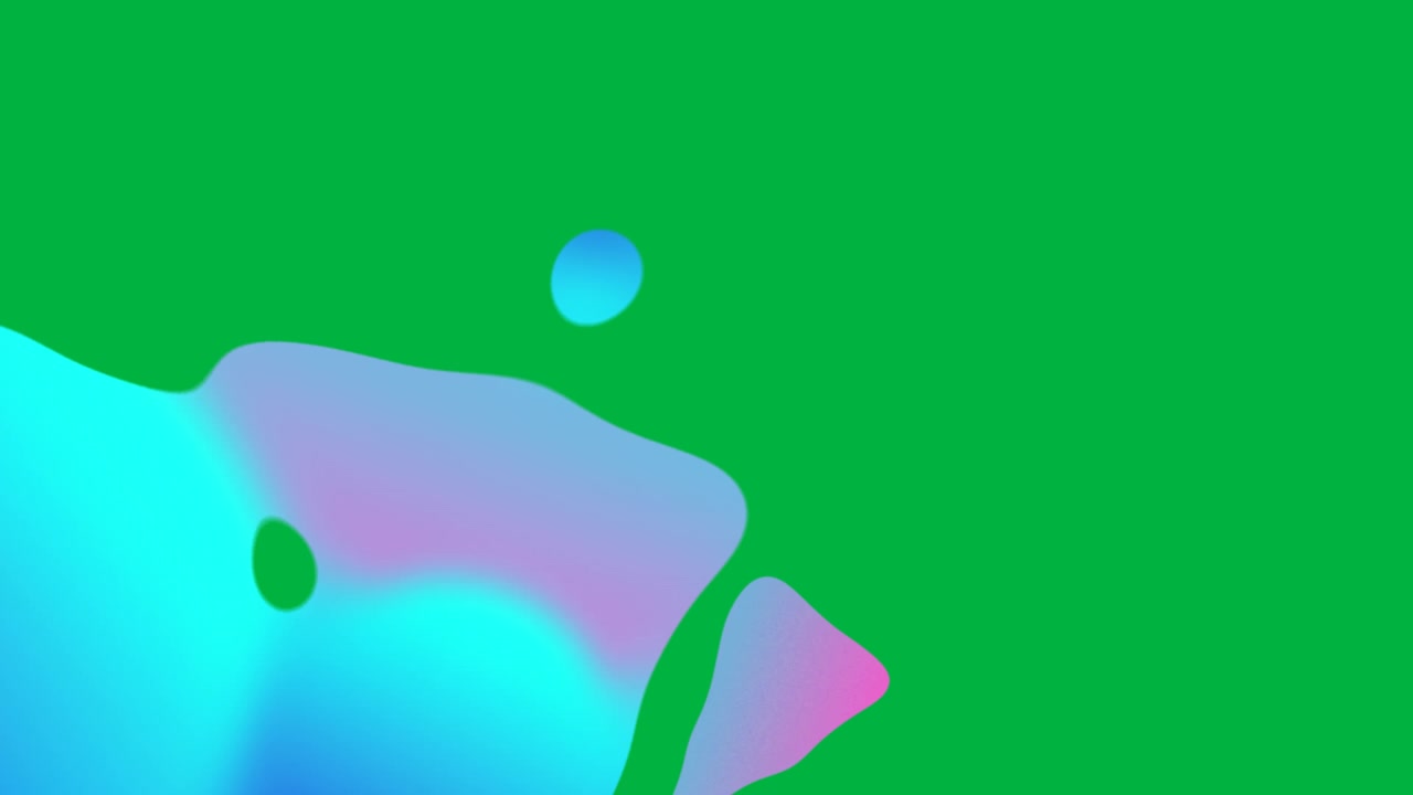 Gradient blob entering lower-left hovering then disappearing showing logo on transparent background
