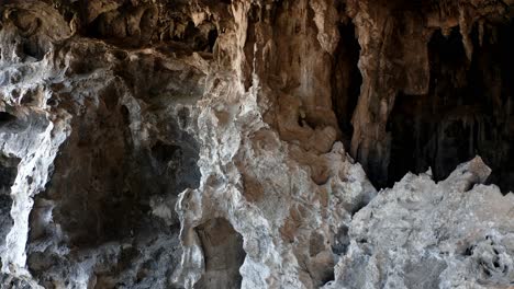 large cave interior, ancient rock formation in chinese mountains