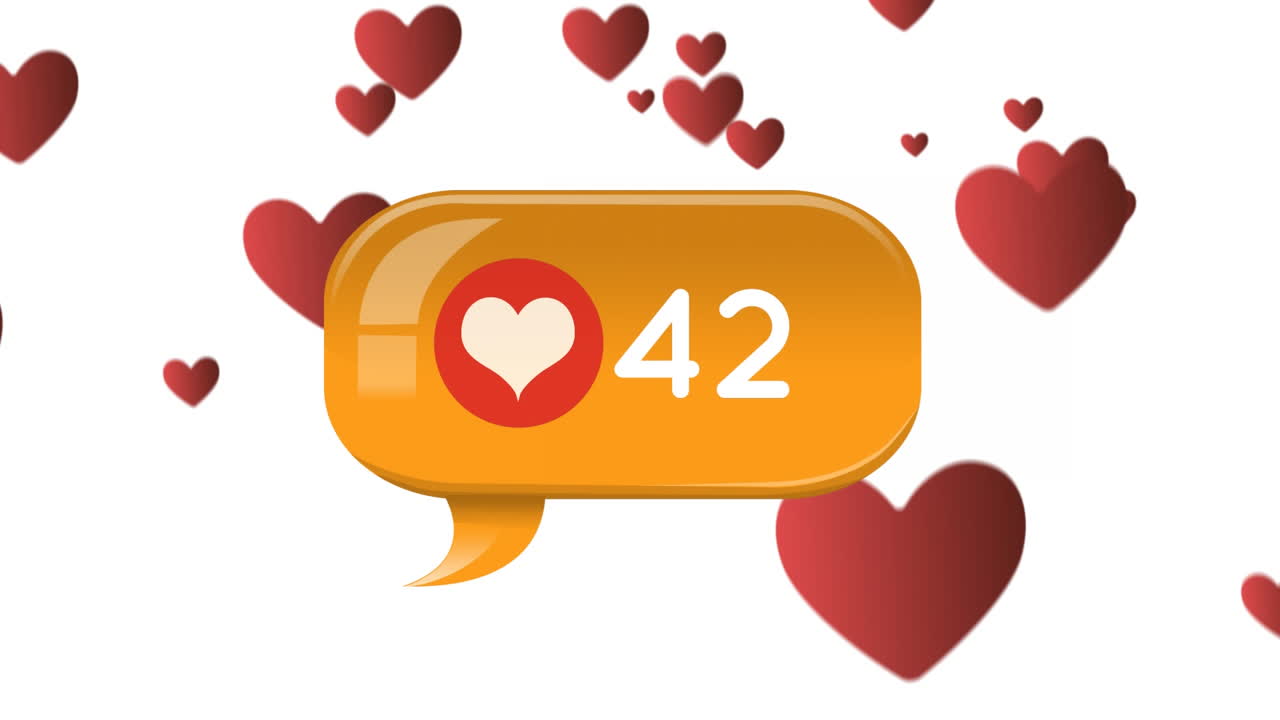 Floating hearts with numbers