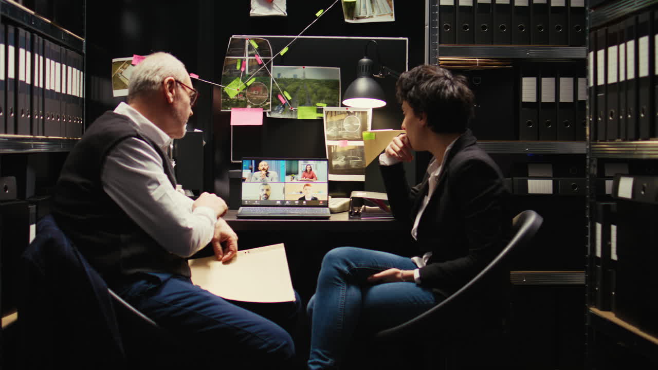 Detectives Working on a Case via Video Call