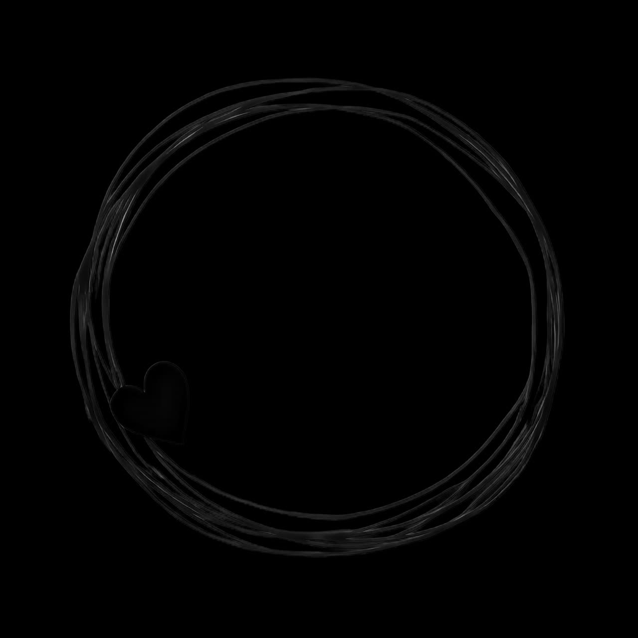 Minimalist heart circle design animation isolated asset, transparent 4K video, alpha channel, ProRes