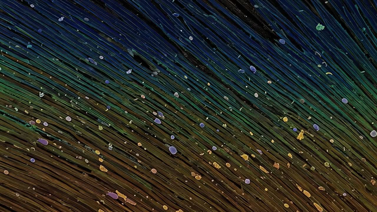 Vibrant Abstract Patterns with Colorful Particles: A Striking Exploration of Motion and Texture in a Stunning Visual Display