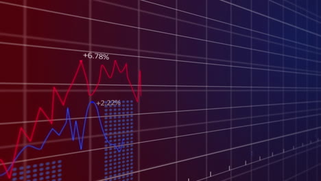 animación del procesamiento de datos financieros sobre un fondo negro
