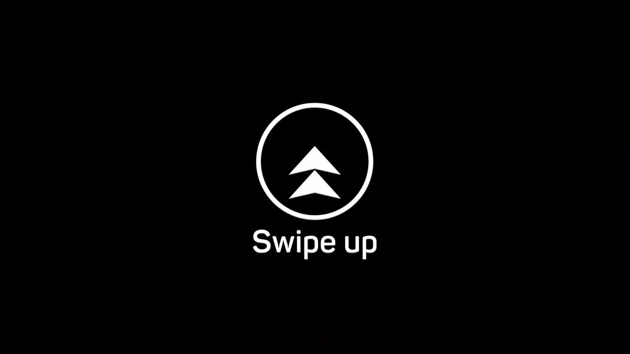 Glitch Swipe up animation button. Application and social network icons, swipe up for advertising. Social media scroll arrows. 4K video animation with alpha channel