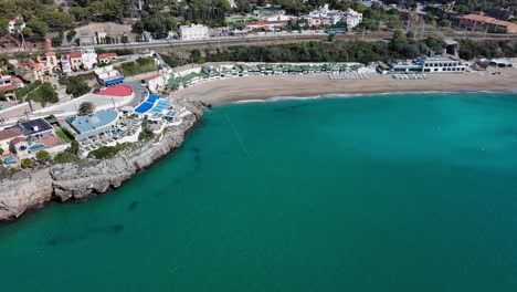 Garraf-town-coastline-and-beach,-Spain