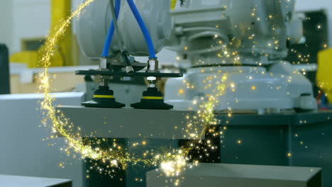animación de una estrella fugaz brillante sobre el robot