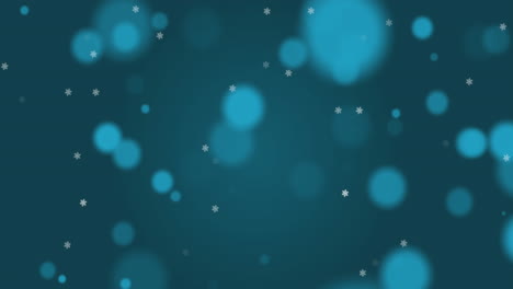 animation of falling snowflakes and circles over black background