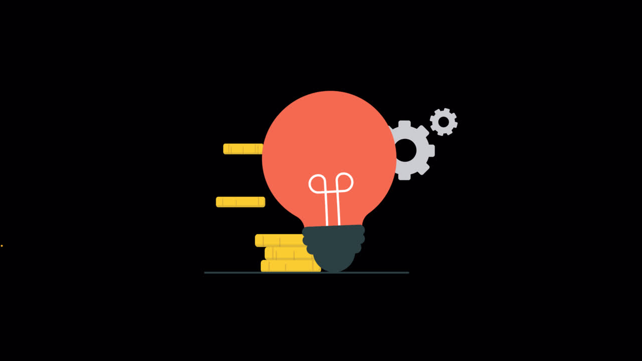 Animated Light Bulb, Gears, and Stacking Coins